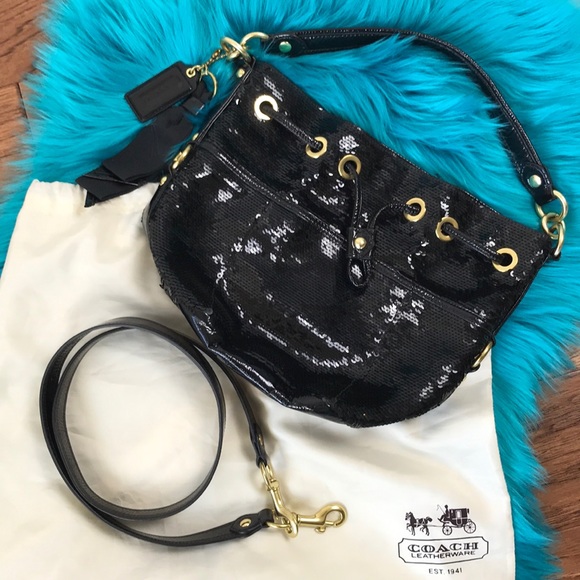 Coach Handbags - 💥HOST PICK💥 COACH POPPY BLACK SEQUINS BAG